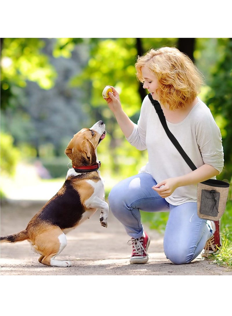 حقيبة تدريب مكافآت الكلاب، حقيبة مكافآت الكلاب المحمولة مع حزام قابل للتعديل، مساعدات تدريب وسلوك الكلاب، حقيبة مكافآت الكلاب للتدريب، المشي في الهواء الطلق (بني) - Image 3